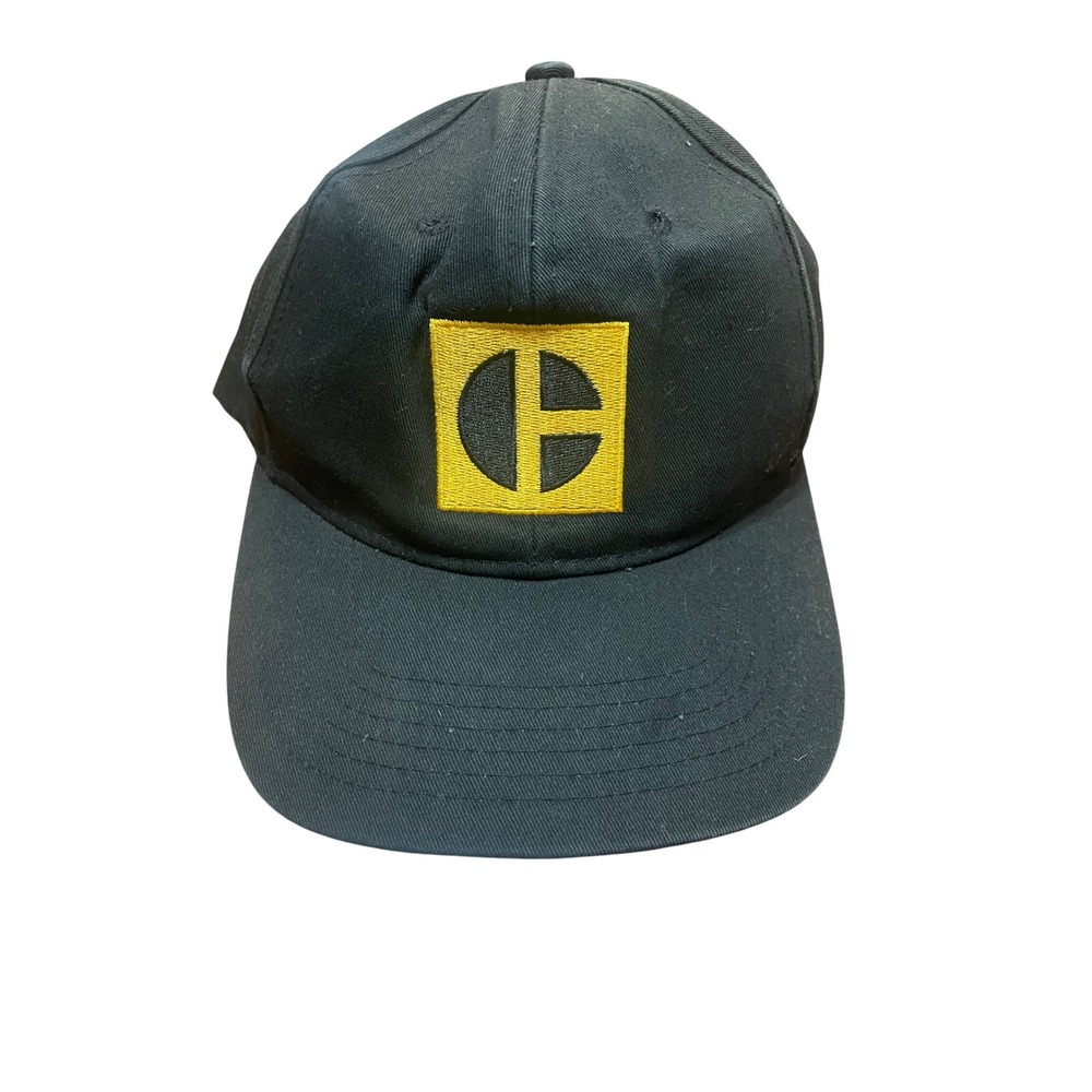 Caterpillar CAT Black Cotton Snapback Baseball Cap Hat Yellow Logo American Flag